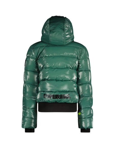 FUNK GIRLS METALLIC BOMBER JACKET, FUR IN HOOD, ELASTIC TAPE FUNK GIRLS METALLIC BOMBER JACKET, FUR IN HOOD, ELASTIC TAPE