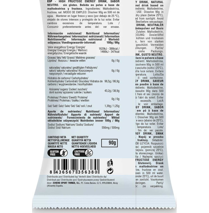 HIGH FRUCTOSE ENERGY DRINK - MONODOSIS