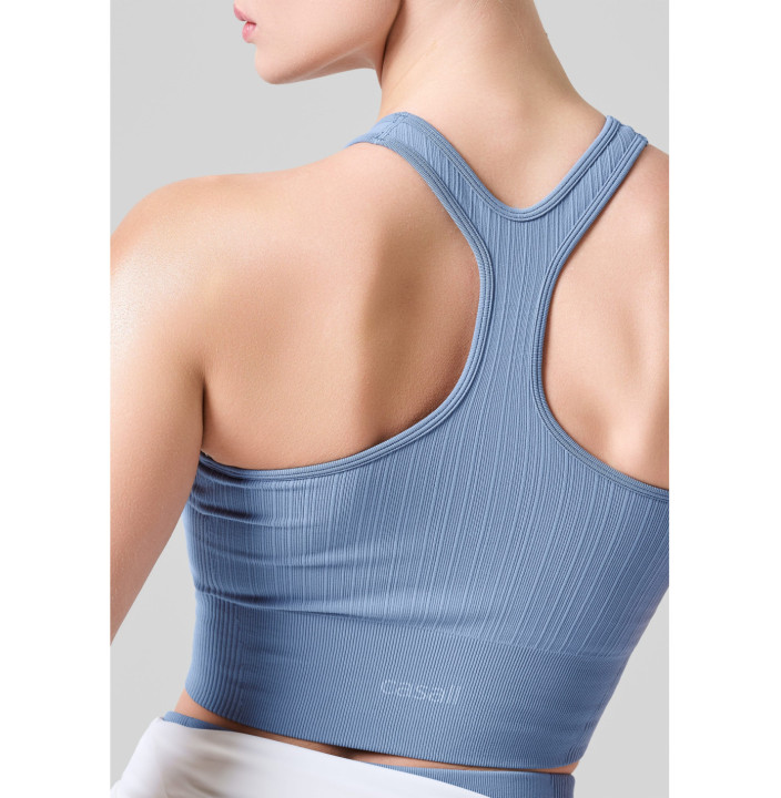MULTI RIB SEAMLESS PADDED SPORTS TOP