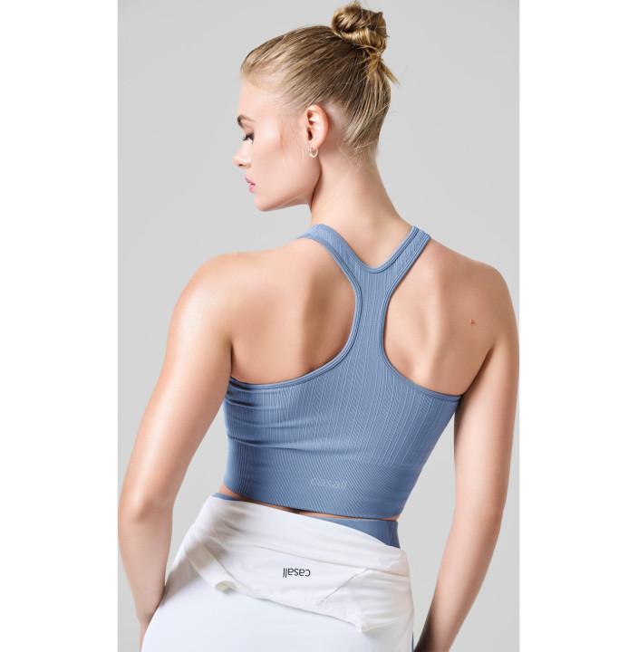 MULTI RIB SEAMLESS PADDED SPORTS TOP