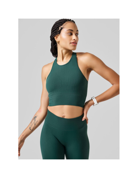 MULTI RIB SEAMLESS PADDED SPORTS TOP