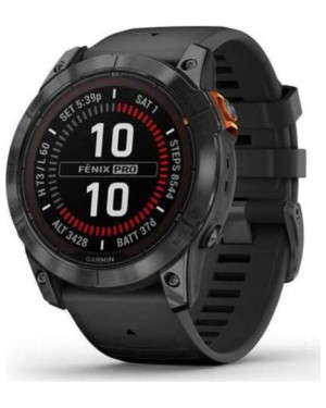 FĒNIX 7X PRO SOLAR GRIS CON CORREA DE SILICONA NEGRA