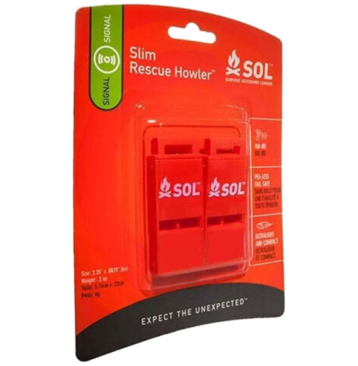 PACK SIFFLET 100 DB SLIM RESCUE HOWLER WHISTLE  2 PACK 