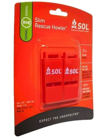 PACK SIFFLET 100 DB SLIM RESCUE HOWLER WHISTLE  2 PACK 