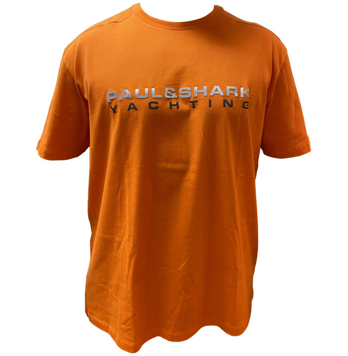 STRETCH COTTON T-SHIRT WITH PAUL&SHARK PRINT