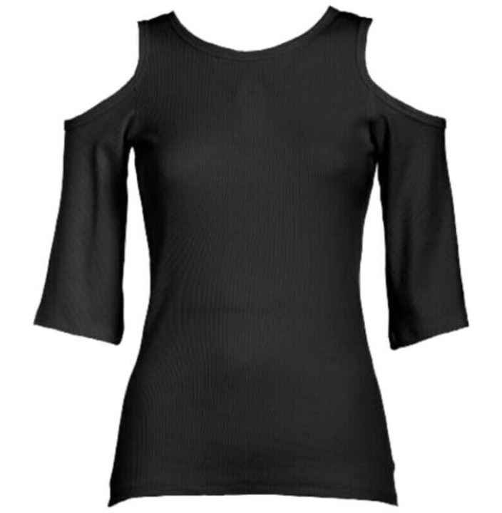 CUT-OUT RIBBED T-SHIRT