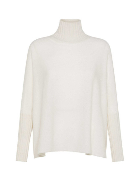 CASHMERE BLEND HIGH NECK SWEATER