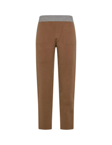 BI-COLOR KNITTED STRAIGHT PANTS