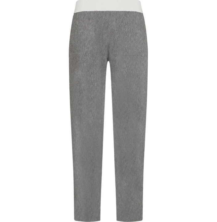 BI-COLOR KNITTED STRAIGHT PANTS