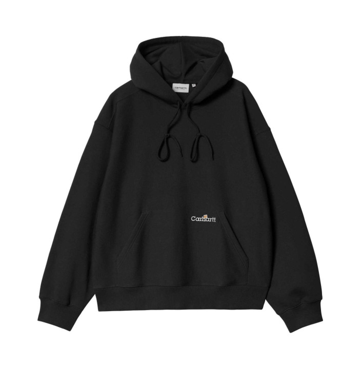 HOODED LABEL SCRIPT SWEAT