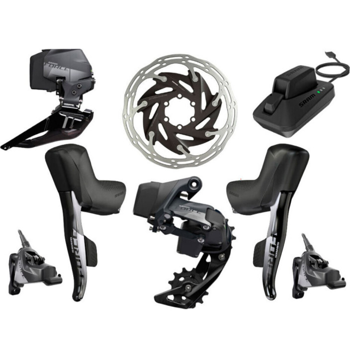 SRM FORCE E-TAP AXS 2X GRUPO HIDRO FLAT MOUNT 6B 2P