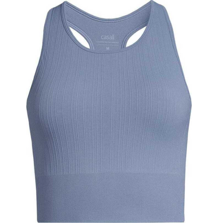 MULTI RIB SEAMLESS PADDED SPORTS TOP