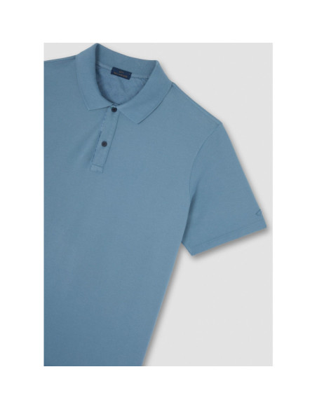 MOON BADGE GARMENT DYED COTTON PIQUÉ POLO SHIRT