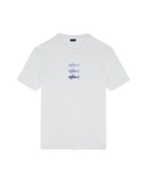 PRINTED SHARK COTTON JERSEY T-SHIRT
