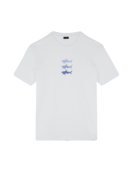 PRINTED SHARK COTTON JERSEY T-SHIRT