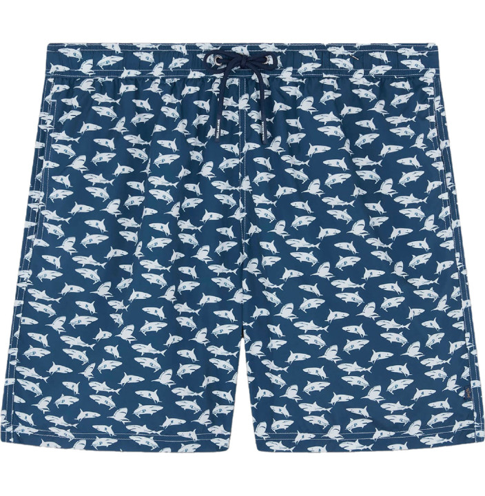 SAVE THE SEA SWIM SHORT WITH SHARK PRINT