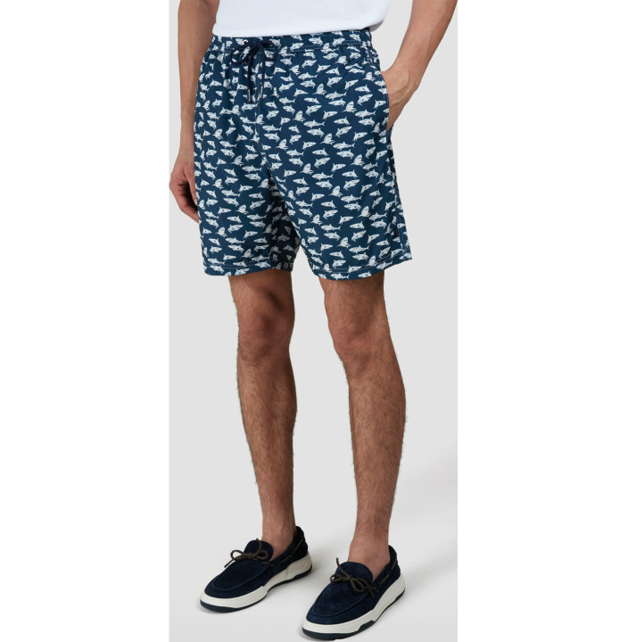 SAVE THE SEA SWIM SHORT WITH SHARK PRINT