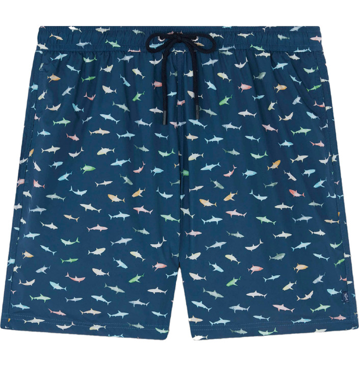 SAVE THE SEA SWIM SHORT WITH SHARK PRINT