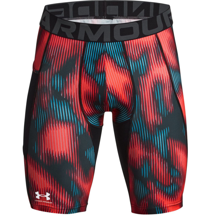 UA HG PRTD LONG SHORTS-RED