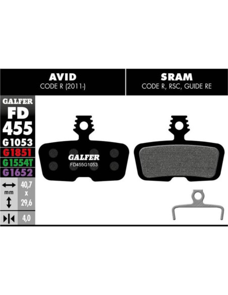 MTB BRAKE PAD AVID CODE R (11-) - FD455G