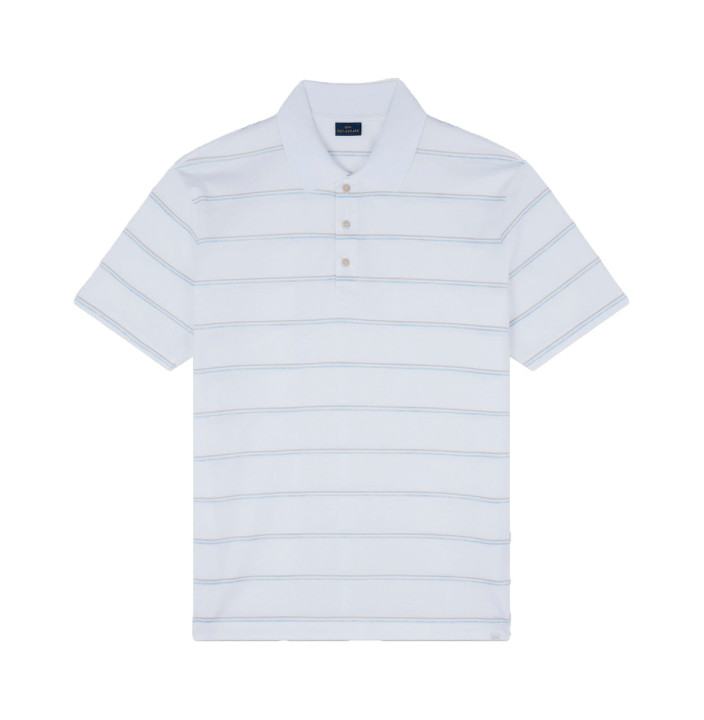SHARK TAG DOUBLE MERCERISED JERSEY COTTON POLO SHIRT