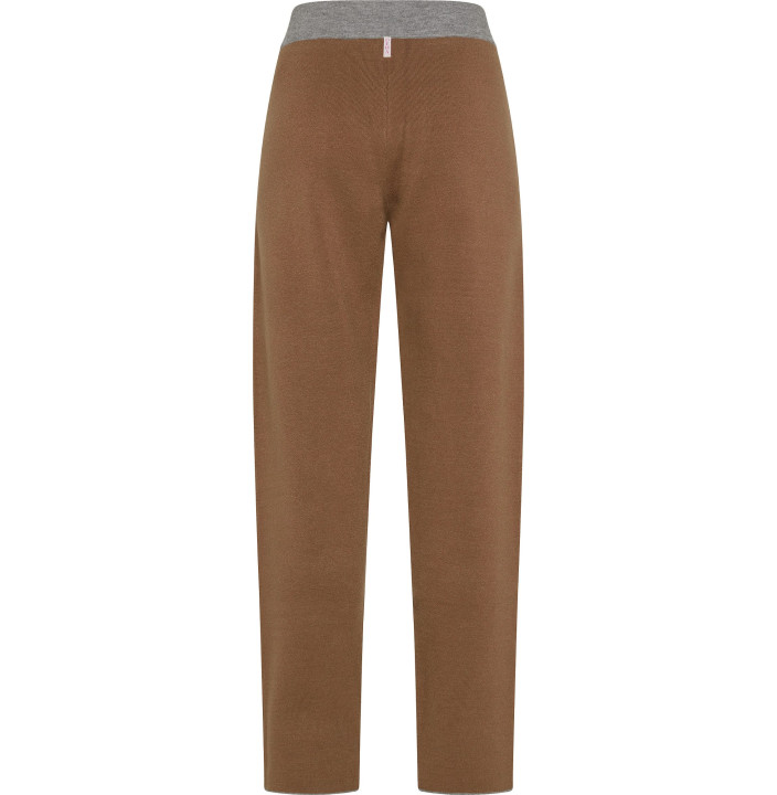 BI-COLOR KNITTED STRAIGHT PANTS