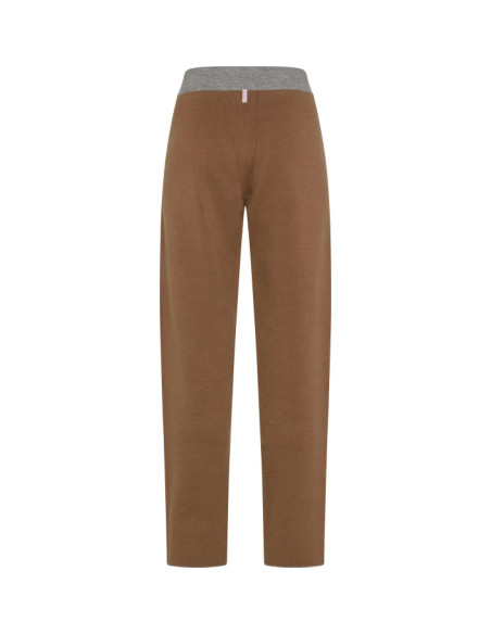 BI-COLOR KNITTED STRAIGHT PANTS