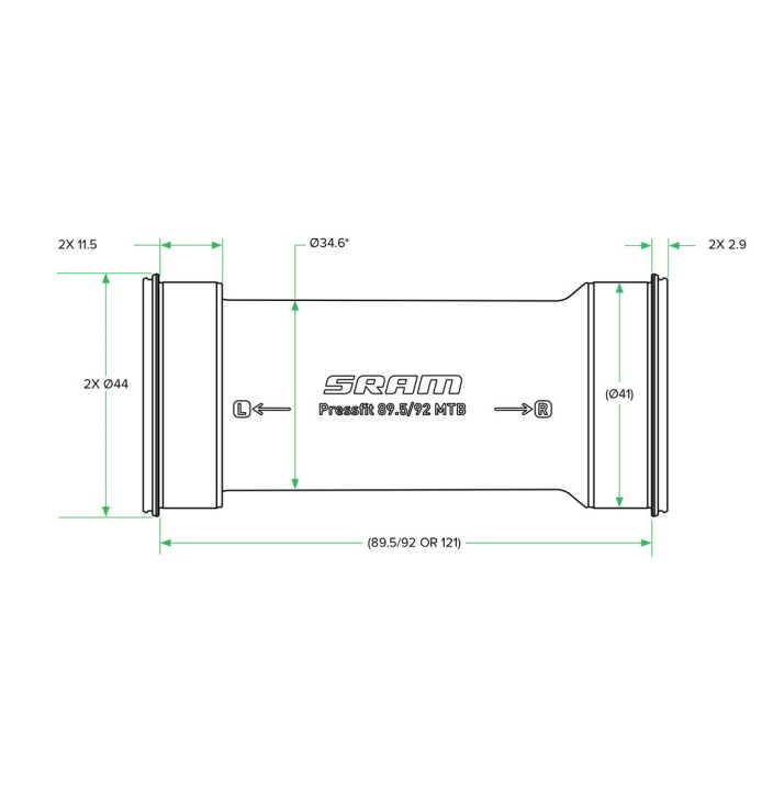 SRM PEDALIER DUB PRESSFIT PF30  ROAD WIDE MTB  68 73