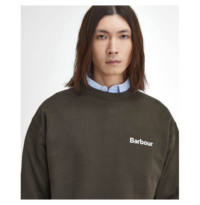 BARBOUR BRUSHED NICHOLAS OS CREW NECK SWEATSHIRT