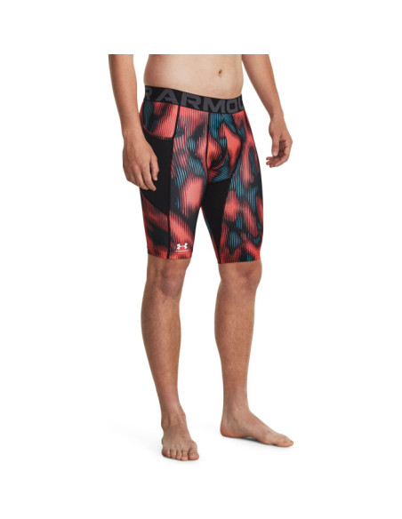 UA HG PRTD LONG SHORTS-RED