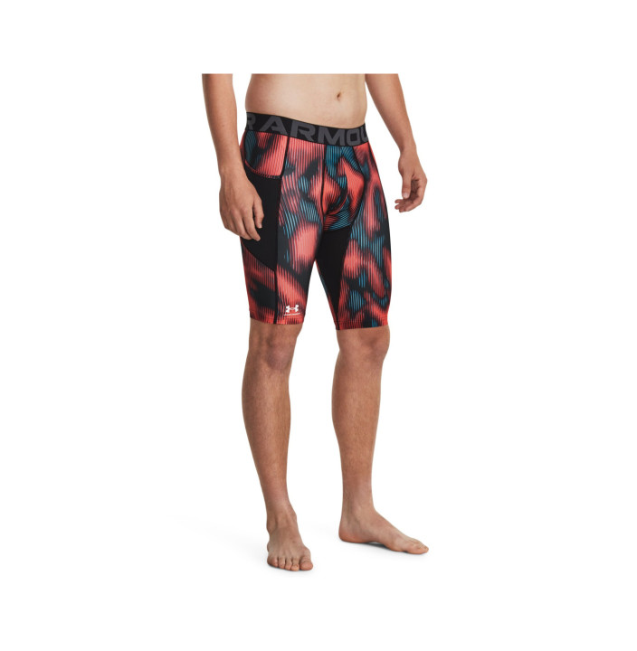 UA HG PRTD LONG SHORTS-RED
