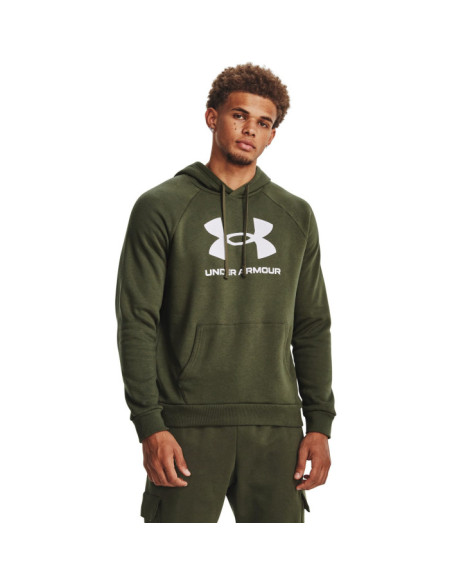 UA RIVAL FLEECE LOGO HD-GRN