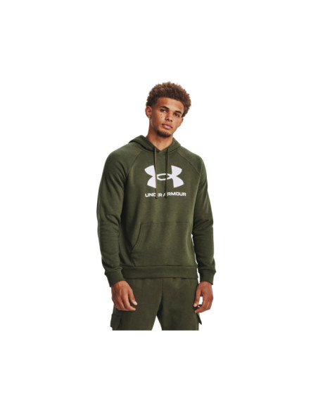 UA RIVAL FLEECE LOGO HD-GRN
