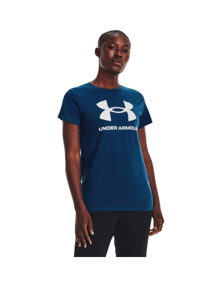 UA W SPORTSTYLE LOGO SS-BLU
