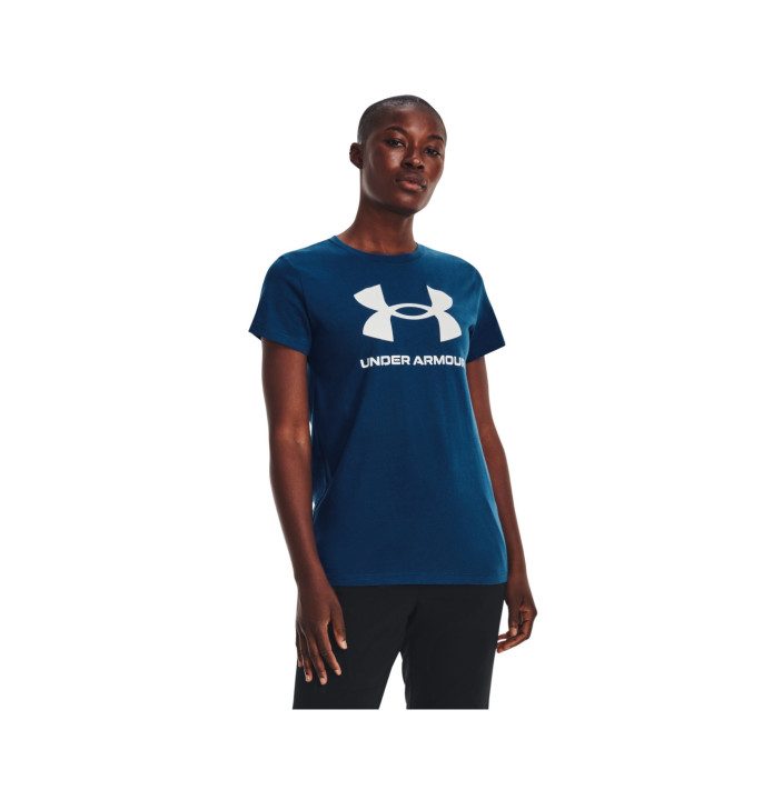 UA W SPORTSTYLE LOGO SS-BLU