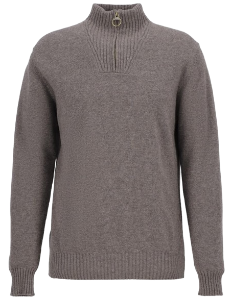 BARBOUR ESSENTIAL LAMBSWOOL HALF ZIP KNITTED JUMPER