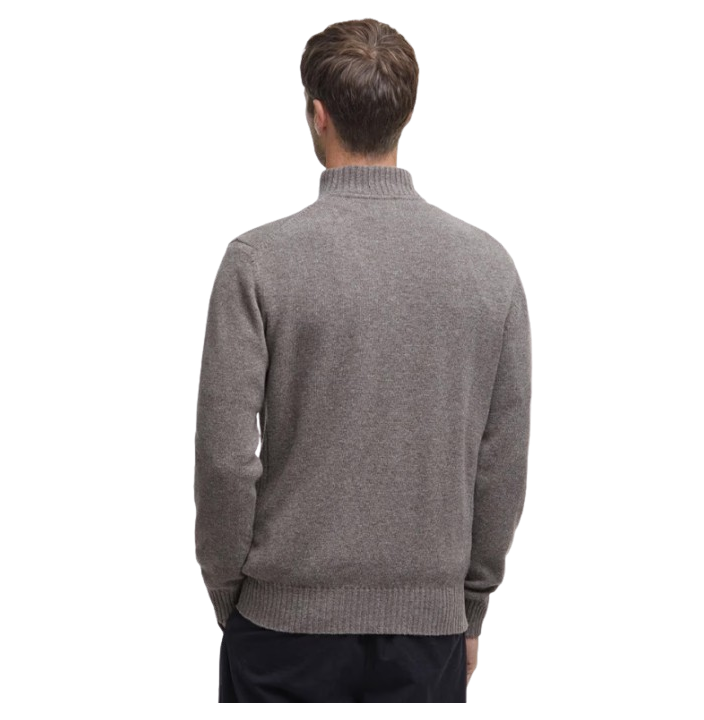 BARBOUR ESSENTIAL LAMBSWOOL HALF ZIP KNITTED JUMPER