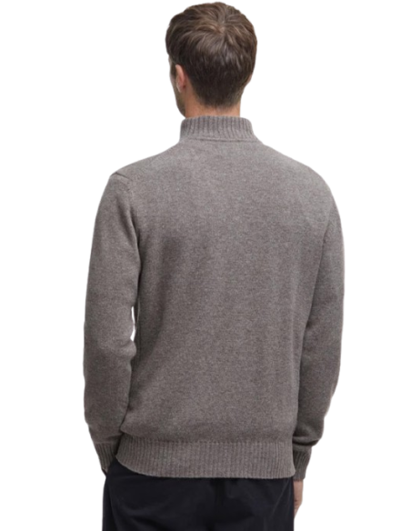 BARBOUR ESSENTIAL LAMBSWOOL HALF ZIP KNITTED JUMPER