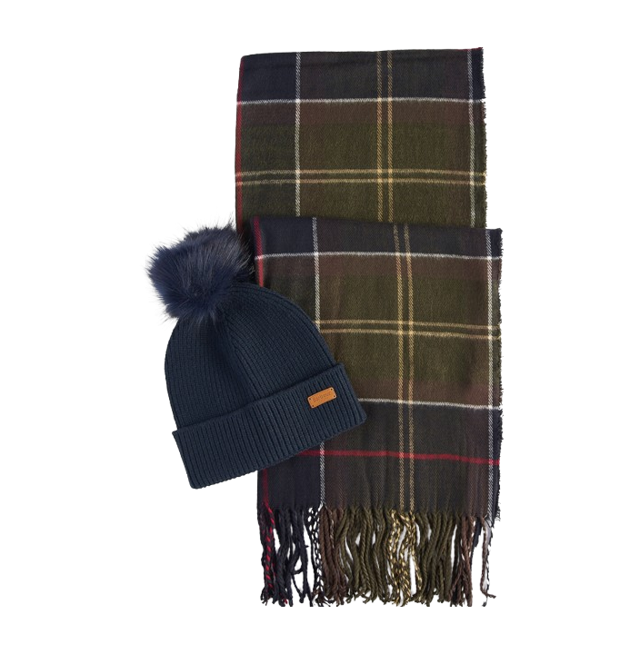 BARBOUR DOVER BEANIE & HAILES SCARF GIFT SET