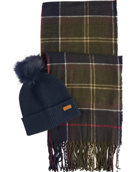 BARBOUR DOVER BEANIE & HAILES SCARF GIFT SET