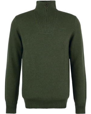 BARBOUR ESSENTIAL LAMBSWOOL HALF ZIP KNITTED JUMPER