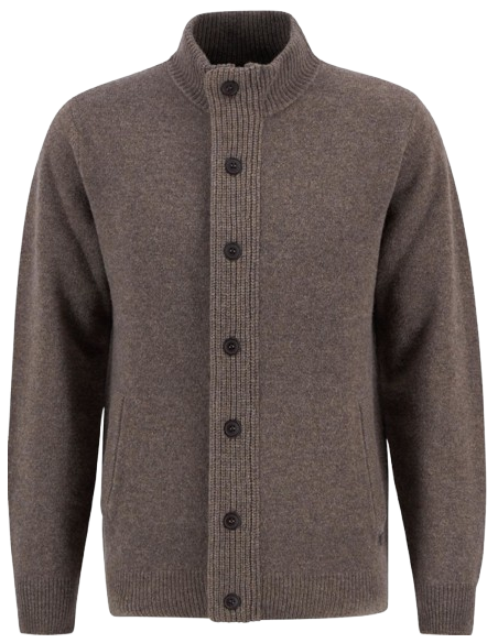 BARBOUR ESSENTIAL PATCH ZIP THROUGH KNITTED JUMPER