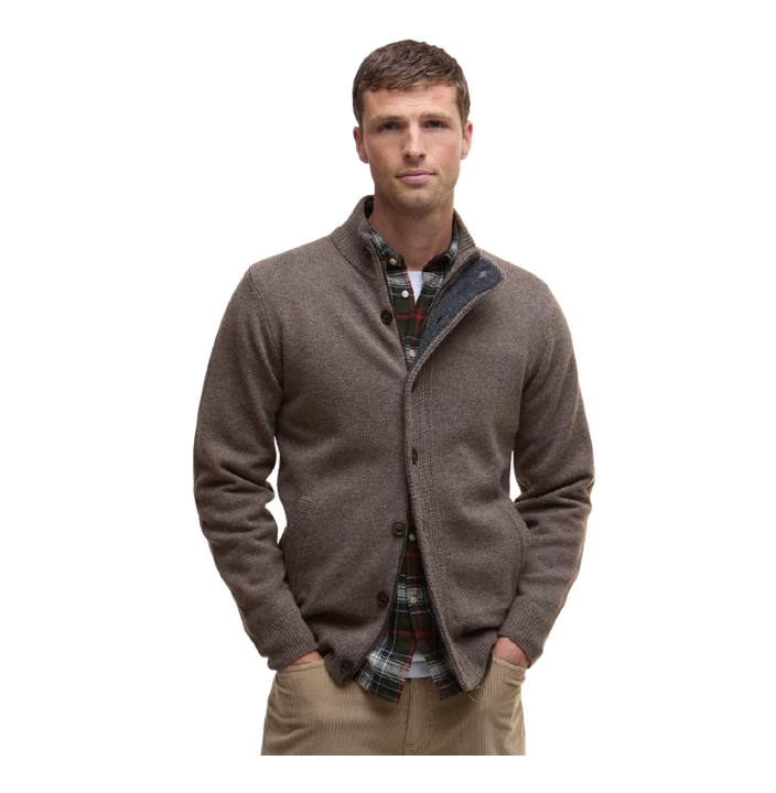 BARBOUR ESSENTIAL PATCH ZIP THROUGH KNITTED JUMPER