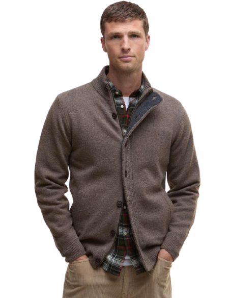 BARBOUR ESSENTIAL PATCH ZIP THROUGH KNITTED JUMPER