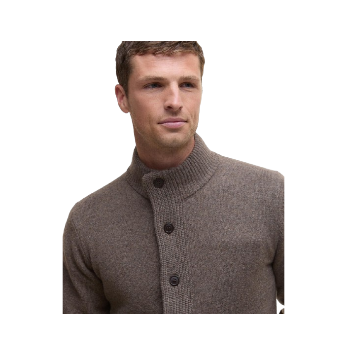 BARBOUR ESSENTIAL PATCH ZIP THROUGH KNITTED JUMPER