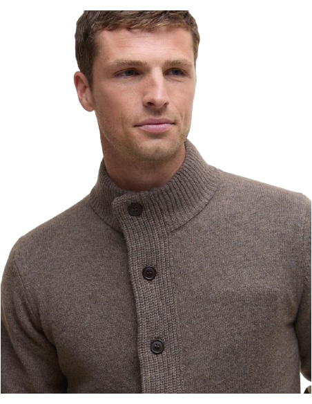 BARBOUR ESSENTIAL PATCH ZIP THROUGH KNITTED JUMPER