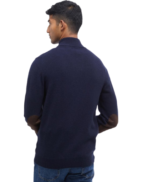 BARBOUR ESSENTIAL PATCH ZIP THROUGH KNITTED JUMPER