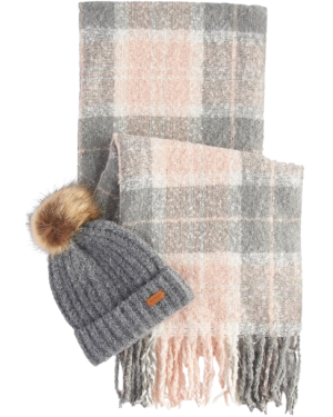 BARBOUR SALTBURN BEANIE & TARTAN SCARF GIFT SET