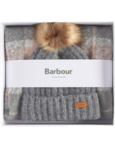 BARBOUR SALTBURN BEANIE & TARTAN SCARF GIFT SET