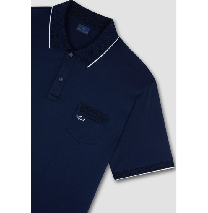 DOUBLE MERCERISED COTTON JERSEY POLO SHIRT